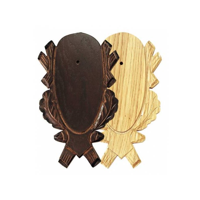 Scudetto per capriolo lavorato con foglie e ghiande 18 x 9 cm