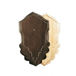 Scudetto per capriolo lavorato con foglie 16 x 9 cm