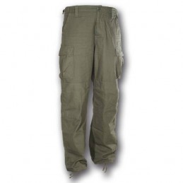 Pantaloni Patton in cotone rip stop verde stone washed