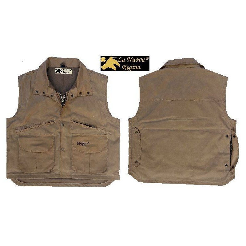 Gilet Wood in cotone cerato beige La Nuova Regina