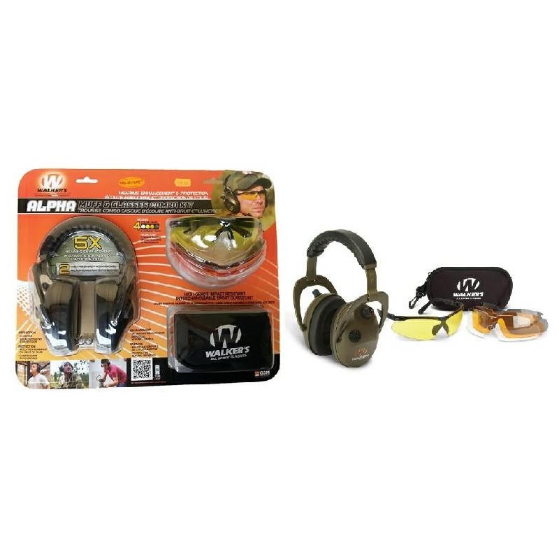 Kit Cuffia amplificata antirumore Walker's Alpha Muffs 360 +