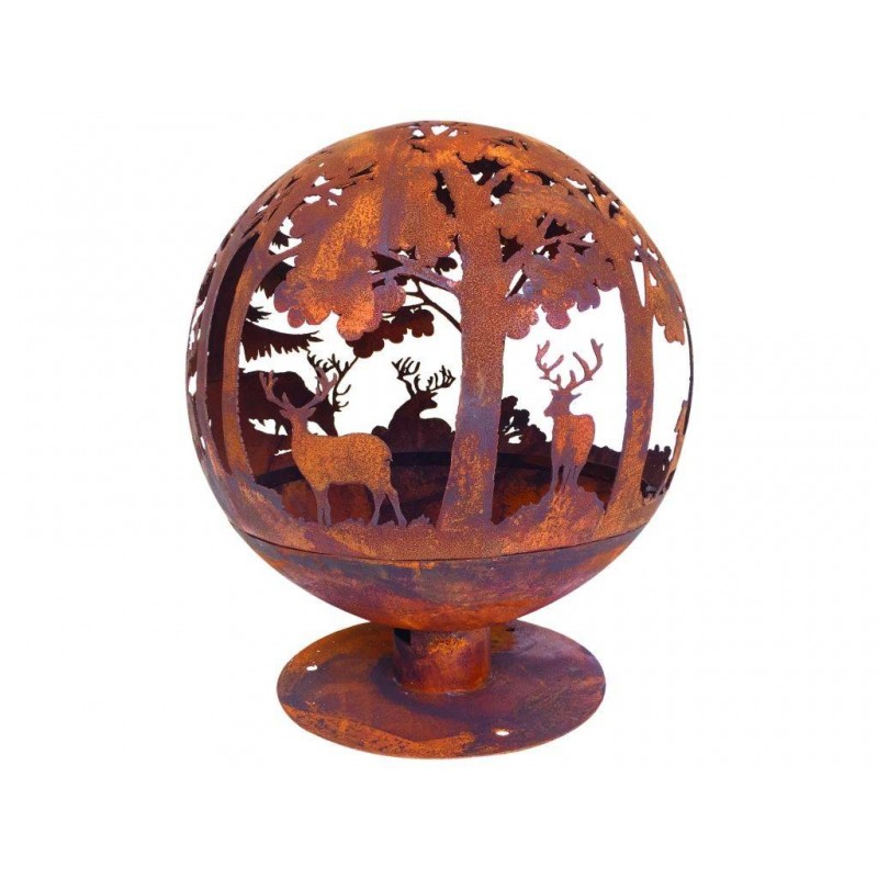 Braciere sferico con cervi