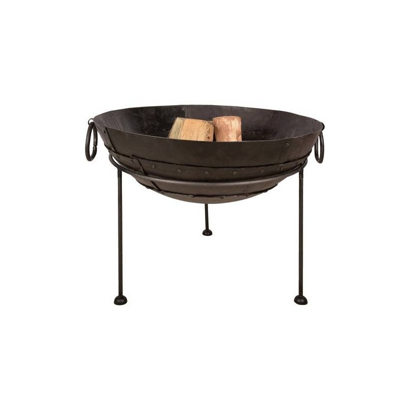 Braciere in acciaio con inserti ribattutti