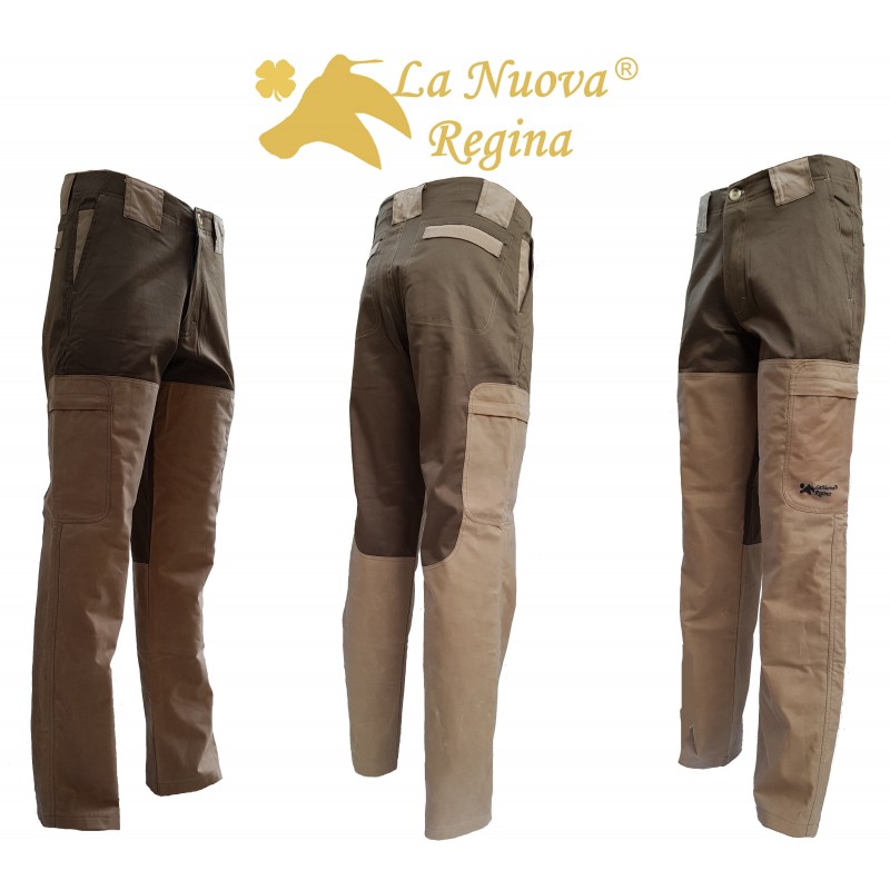 Pantalone in cotone cerato Wood La Nuova Regina beige