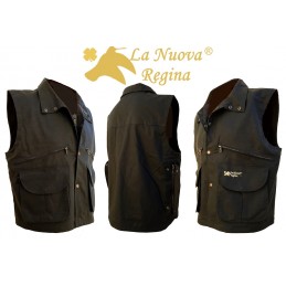 Gilet Wood in cotone cerato La Nuova Regina verde