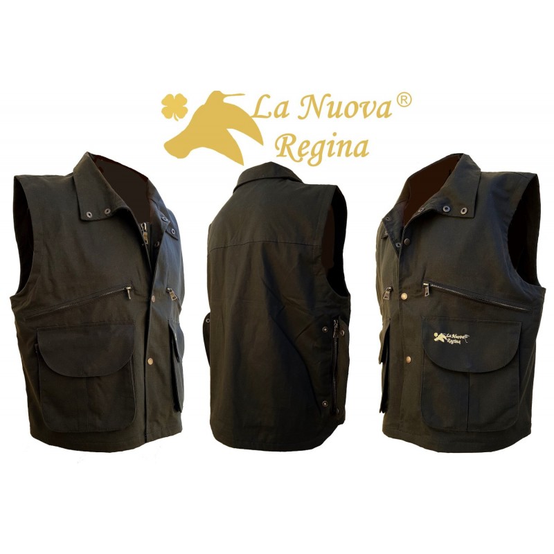 Gilet Wood in cotone cerato La Nuova Regina verde