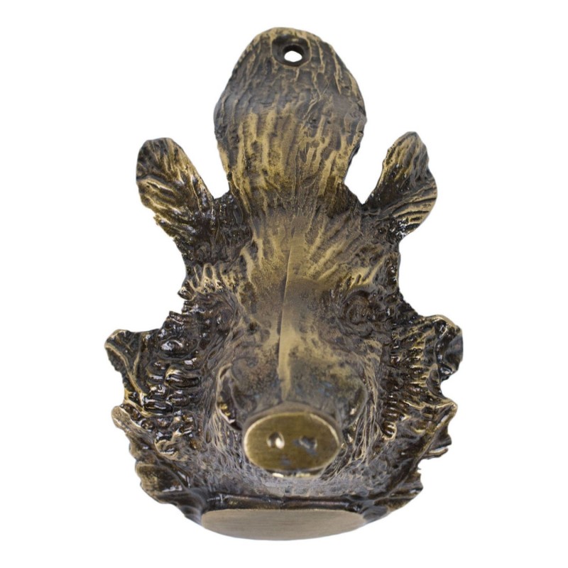 Testa di cinghiale in bronzo per zanne grandi