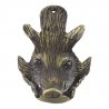 Testa di cinghiale in bronzo per zanne medie