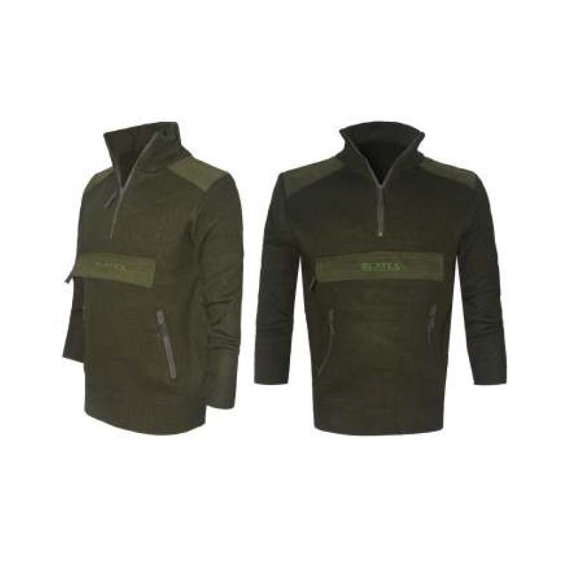 Maglione Blatex misto lana 1/2 zip con marsupio M29