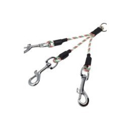 Sdoppiatore triplo per guinzaglio in cordino