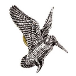 Spilla in peltro beccaccia in volo