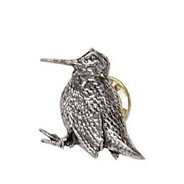 Spilla in peltro beccaccia posata