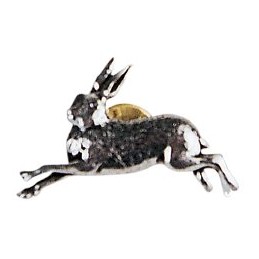 Spilla in peltro lepre