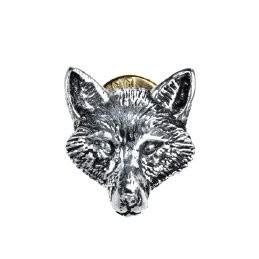 Spilla in peltro raffigurante testa di volpe