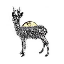 Spilla in peltro raffigurante un capriolo