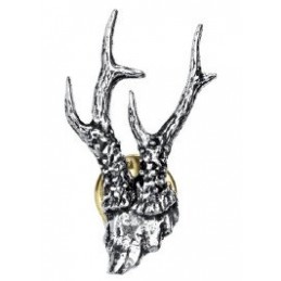 Spilla in peltro raffigurante trofeo di capriolo