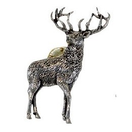 Spilla in peltro raffigurante un cervo