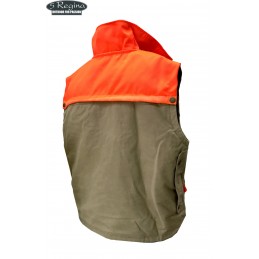 Gilet Quinta Regina Woodcock in cotone cerato beige e arancio