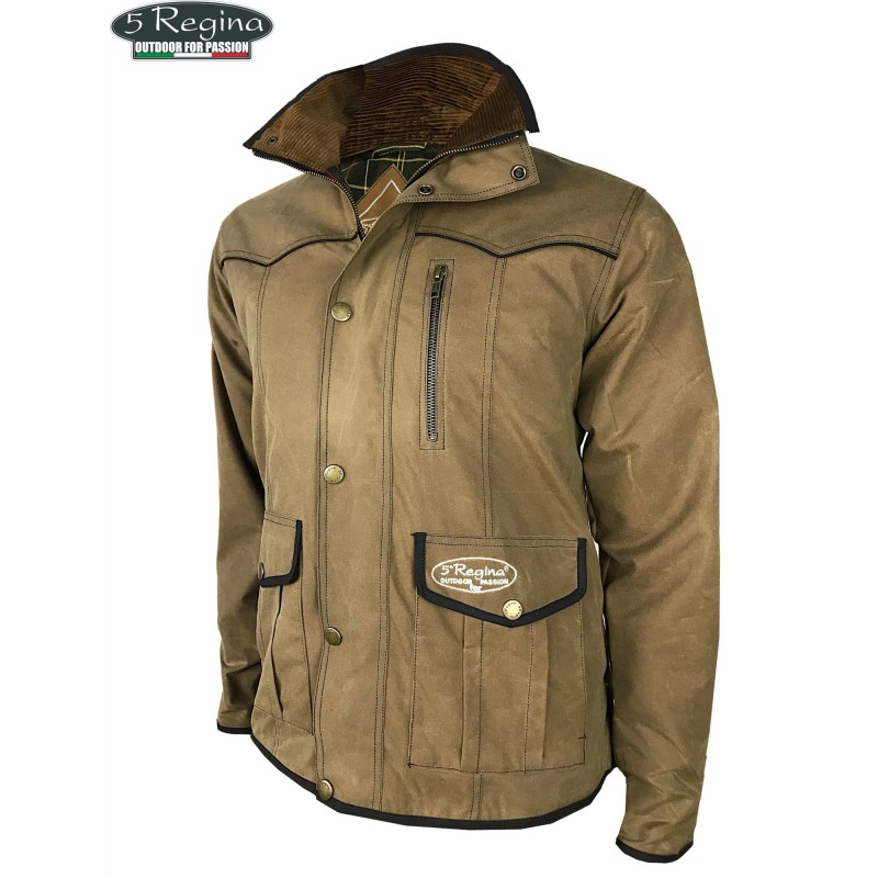 Giacca Quinta Regina Woodcock in cotone oleato beige