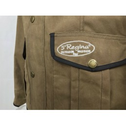 Giacca Quinta Regina Woodcock in cotone oleato beige