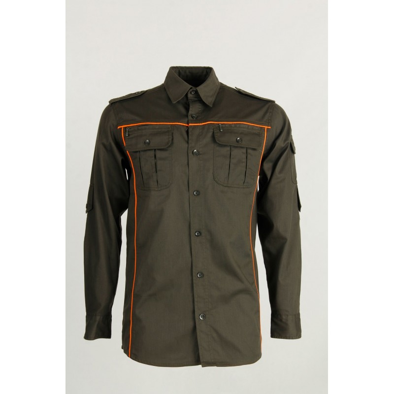 Camicia RS Hunting 220 in cotone con inserti arancio