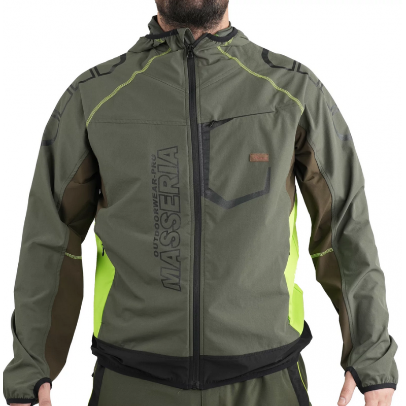 Giacca Masseria Light Softshell Illinois 62 Verde Fluo Giacca Masseria Light Softshell Illinois 62 Verde Fluo