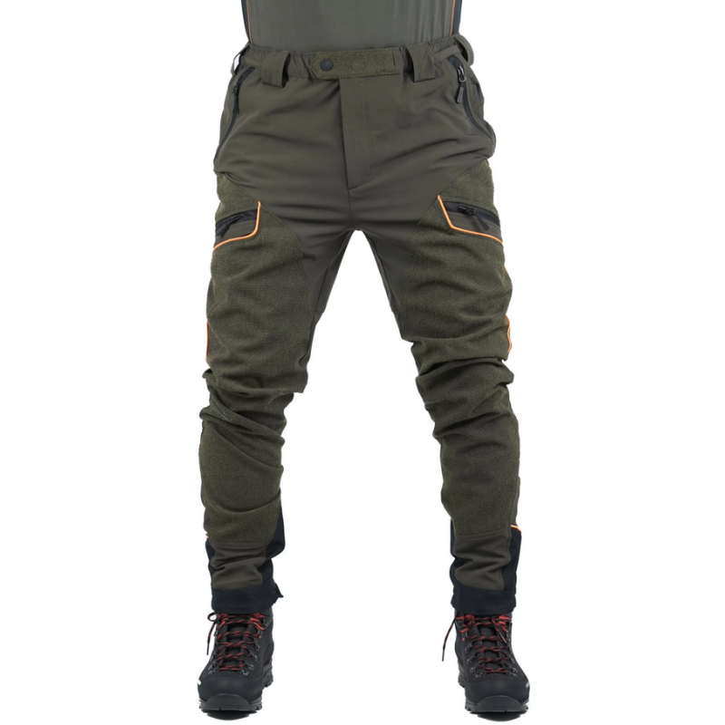 Pantalone Masseria 4way stretch verde arancio 19