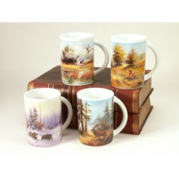 Set di 4 tazze con animali