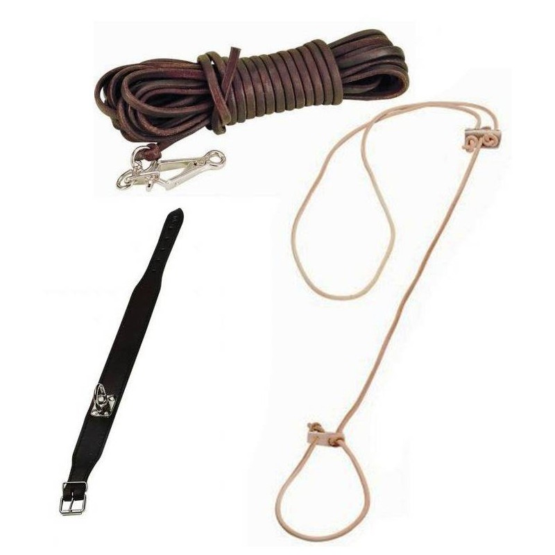 Kit pelle conduttore cane da traccia limiere Kit pelle conduttore cane da traccia limiere